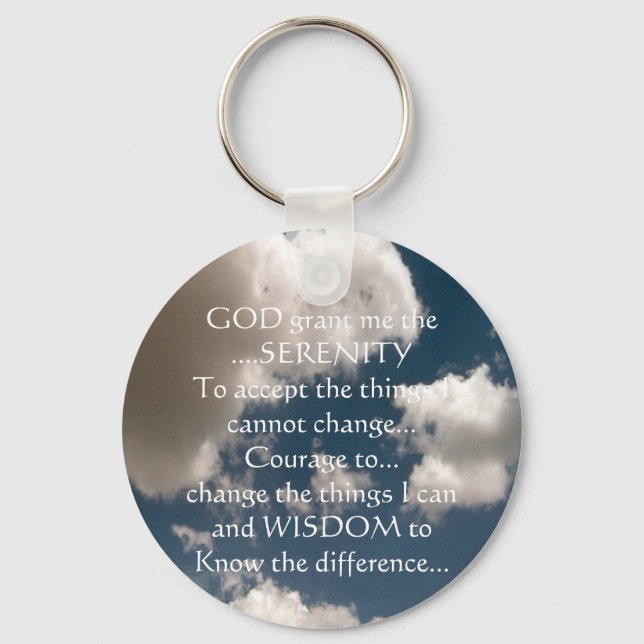 Serenity Prayer Summer Sky Keychain (Front)