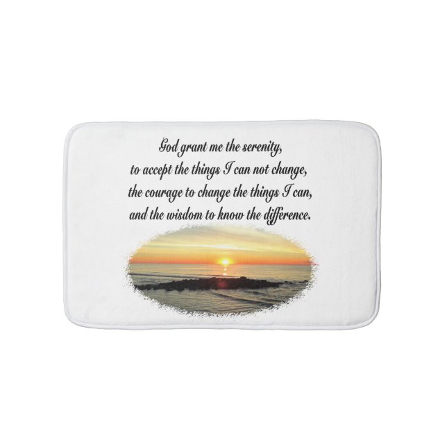 SERENITY PRAYER SUNRISE PHOTO DESIGN BATH MAT (Front)