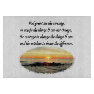 SERENITY PRAYER SUNRISE PHOTO DESIGN CUTTING BOARD