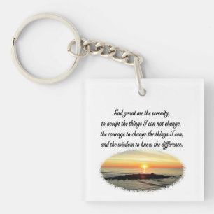 SERENITY PRAYER SUNRISE PHOTO DESIGN KEYCHAIN
