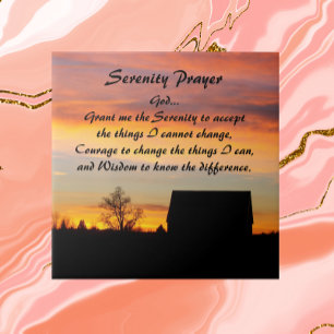 Serenity Prayer Sunset Silhouette Landscape Tile
