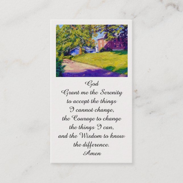 Serenity Prayer Sympathy Funeral Card (Front)