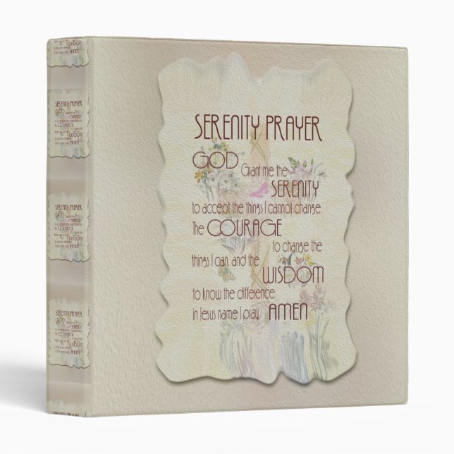Serenity Prayer, Tan Colours Binder (Front/Spine)