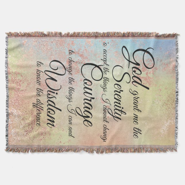 Serenity Prayer Tapestry Design Throw Blanket (Front)