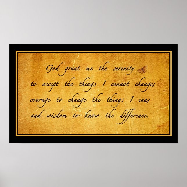 Serenity prayer vintage Poster (Front)