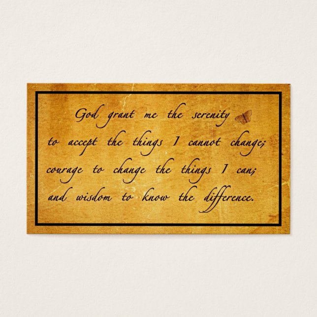 Serenity prayer vintage sharing Card (Front)