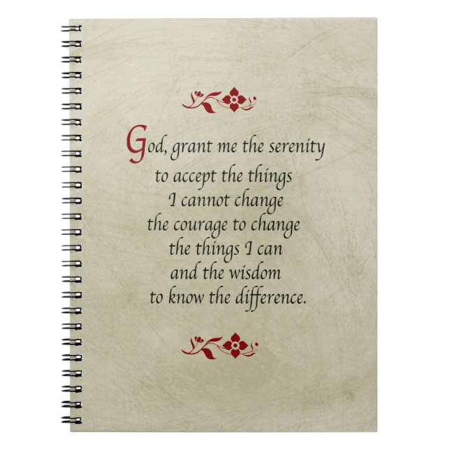 Serenity Prayer/Vintage Style Notebook (Front)