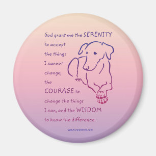 Serenity Prayer w/Dog Magnet