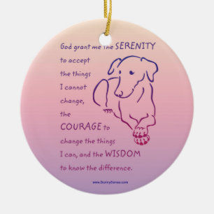 Serenity Prayer w/Dog ornaments