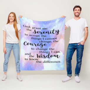 Serenity Prayer Watercolor Fleece Blanket