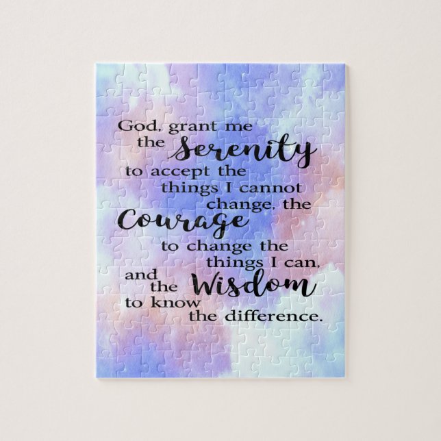 Serenity Prayer Watercolor Puzzle (Vertical)