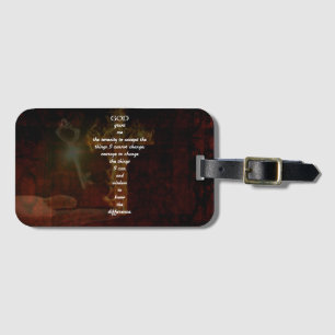 Serenity Prayer With Beautiful Christian Art Luggage Tag