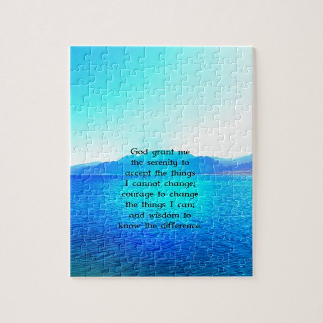 Serenity Prayer With Blue Ocean and Amazing Sky Jigsaw Puzzle (Vertical)