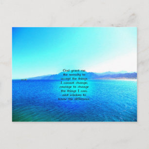 Serenity Prayer With Blue Ocean and Amazing Sky Postcard