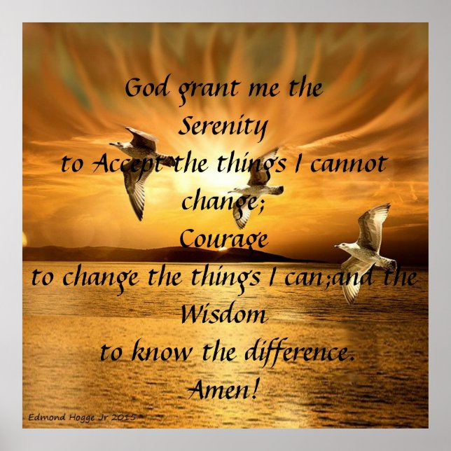 Serenity Prayer with Doves Poster (Front)