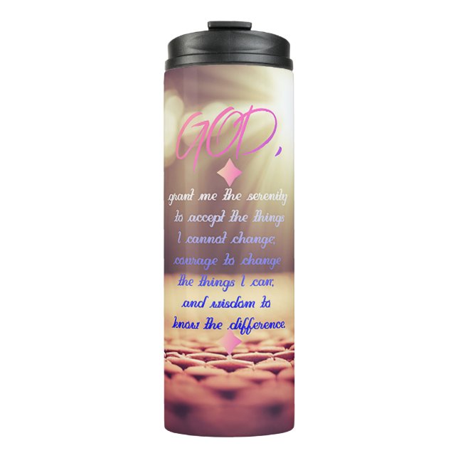 Serenity Prayer With Inspiring Christian Art Thermal Tumbler (Front)