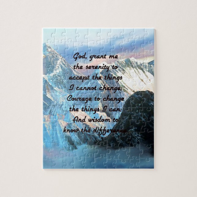 Serenity Prayer With Panoramic View Mount Everest Jigsaw Puzzle (Vertical)