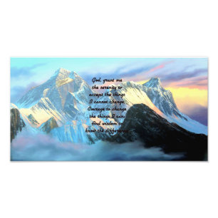 Serenity Prayer With Panoramic View Mount Everest Photo Print