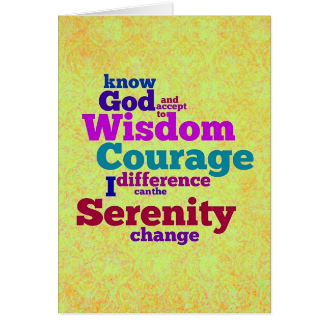 Serenity Prayer wordle card (Front)