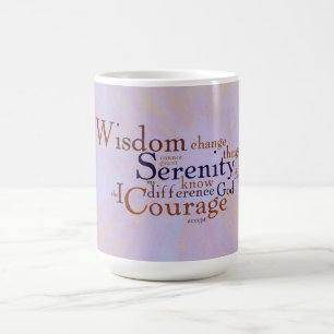 Serenity Prayer Wordle on abstract Coffee Mug