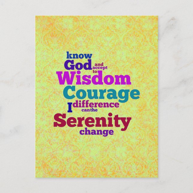 Serenity Prayer wordle postcard (Front)