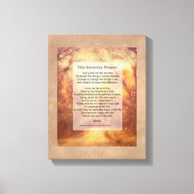 Serenity Prayer wrapped canvas art with quote (Front)