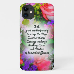 Serenity Prayer written in Centre of Bouquet iPhone 11 Case