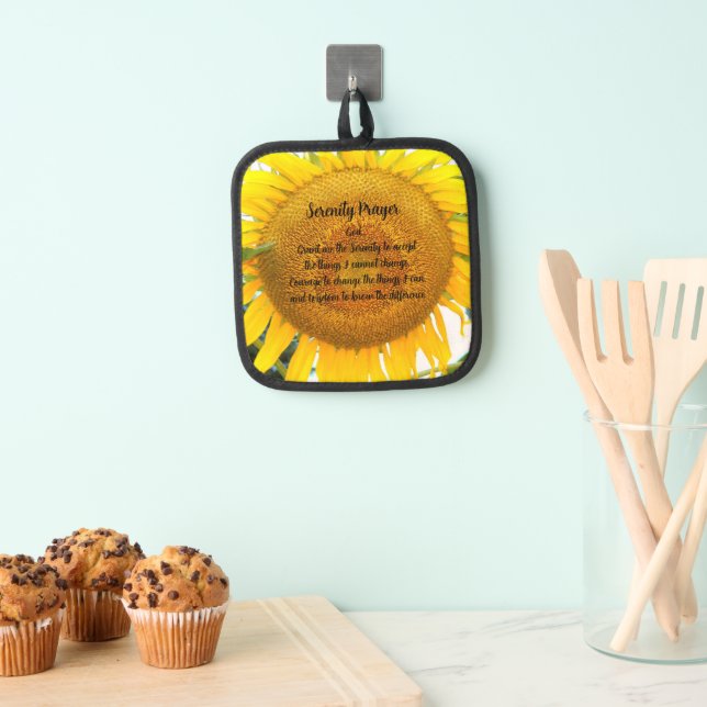 Serenity Prayer Yellow Sunflower Floral Pot Holder (Insitu(Hanging))