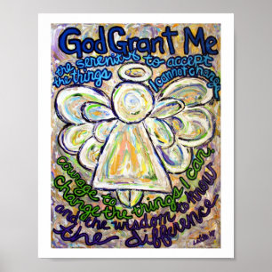 Serenity Prière Ange Peinture Art Poster (Petit)