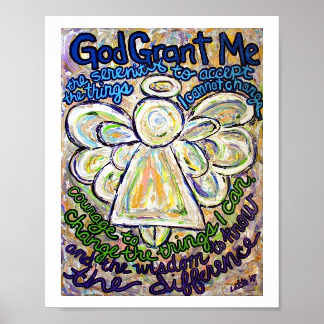 Serenity Prière Ange Peinture Art Poster (Petit) (Devant)