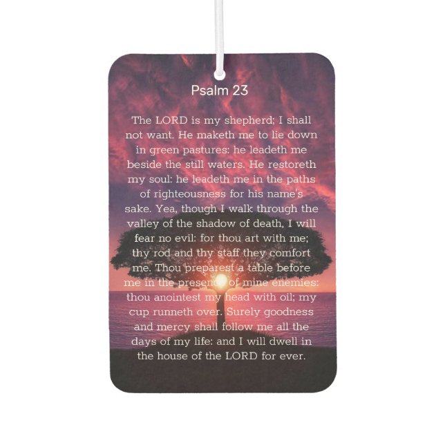 SERENITY Psalm 23 Sunset Memorial  Air Freshener (Front)