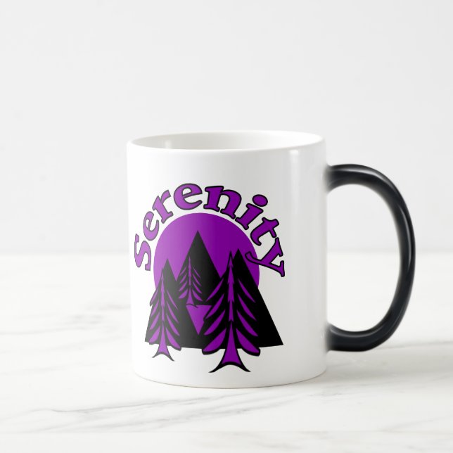 Serenity Quote Modern Black Purple Moon Trees Magic Mug (Right)