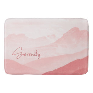 Serenity Romantic Pink Landscape Bath Mat