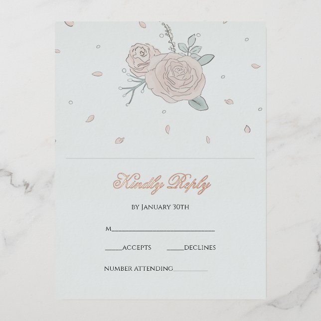 Serenity RSVP Foil Holiday Postcard (Front)