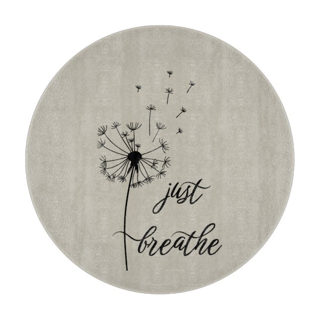 Serenity Slice: Just Breathe Cutting Board (Front)