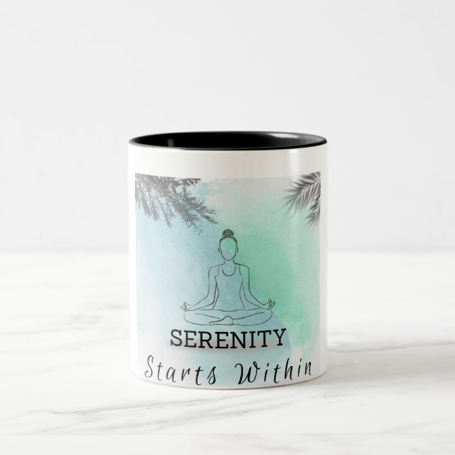 Serenity Starts Within: A Message of Inner Peace Two-Tone Coffee Mug (Center)