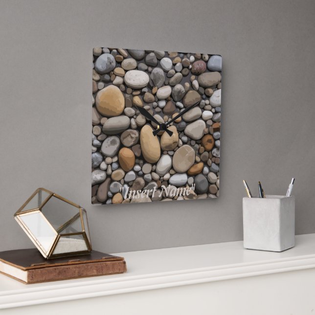 Serenity Stones Square Wall Clock (Office)