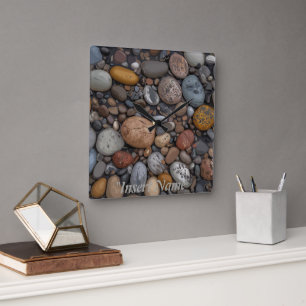 Serenity Stones Square Wall Clock