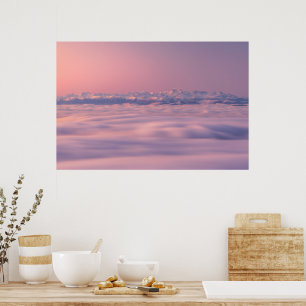 Serenity sunset mountain Triglav misty clouds Poster