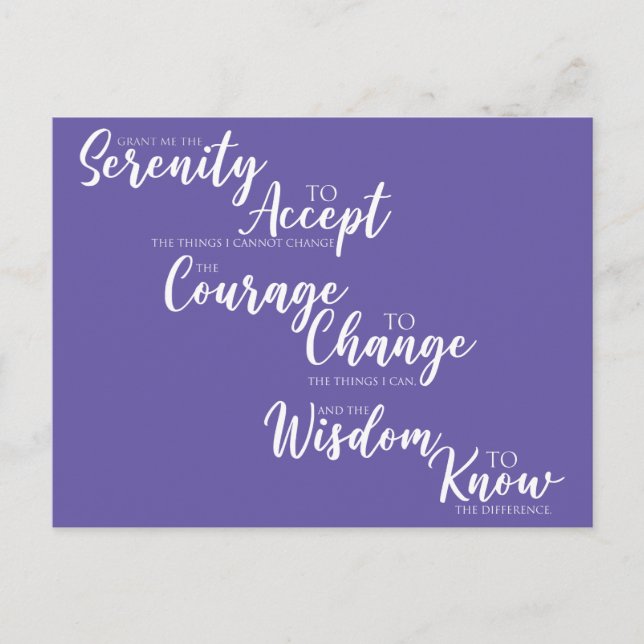 Serenity To Accept Inspirational Quote Postcard (Front)
