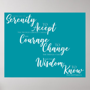 Serenity To Accept Inspirational Quote Poster