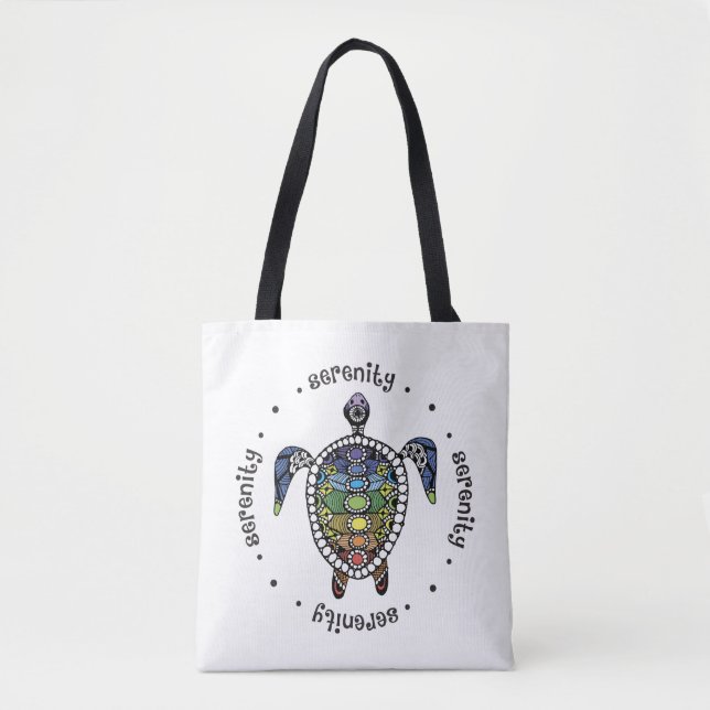 Serenity Turtle Chakras Tote Bag (Front)