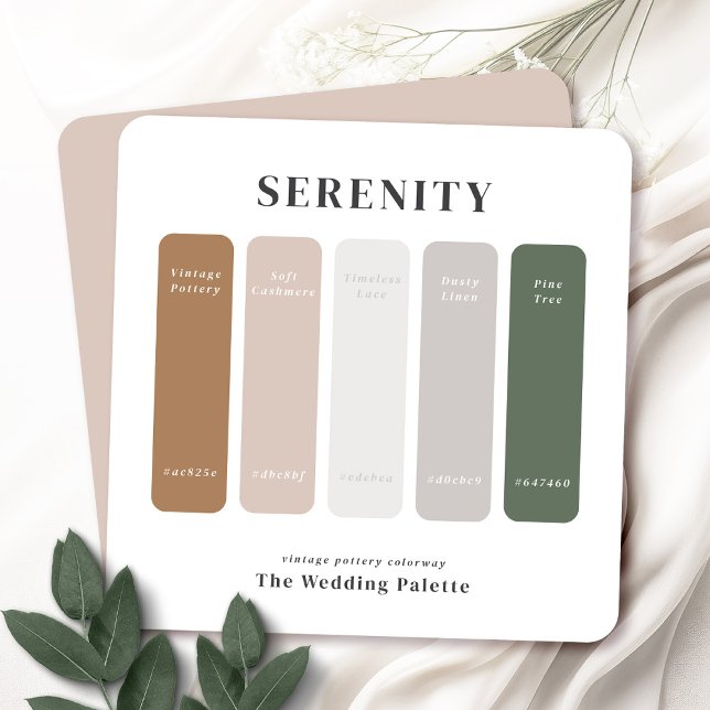 Serenity Wedding Suite | Colour Swatch Palette Car Invitation (The Serenity Wedding Suite Vintage Pottery Color Palette - Mix and match for the perfect wedding.)