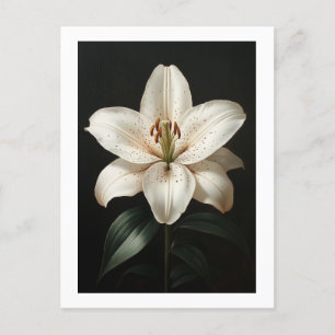 Serenity White Lily - Elegant Floral Tribute Postcard