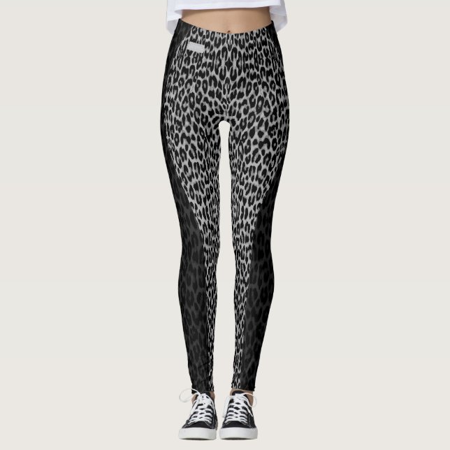 SERESHKI COLLECTION Shadow Leopard Blk/Gr Leggings (Front)