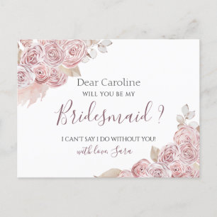 Serez-Vous Ma Carte Bridesman Bohemian Pink Floral