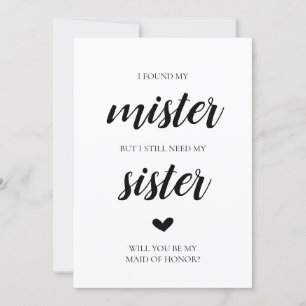 Serez-vous ma carte de demoiselle d'honneur ?