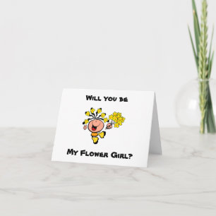 Serez-vous ma carte de dessin animé Flower Girl ?
