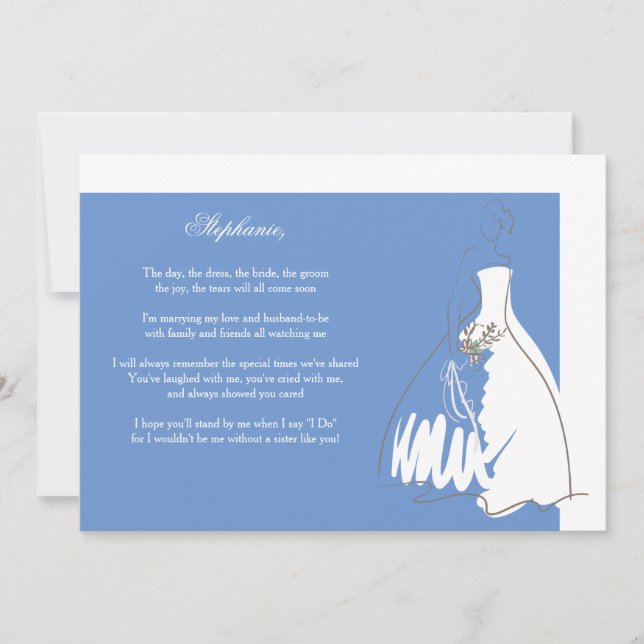 Serez-Vous Ma Carte De Porte-Parole Bleu/Blanc (Devant)
