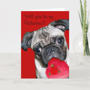 Serez-vous ma carte de voeux carlin Valentine ?